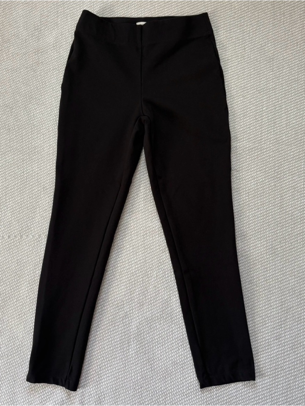 Max Studio Black Stretch Knit Pull On Slacks Trousers Sz Xs Crop Tapered Leg